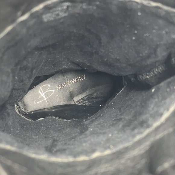 B Makowsky Boots Size‎ 6.5 M Savannah Black Leather Slouchy Tie Tall Riding - Picture 12 of 12